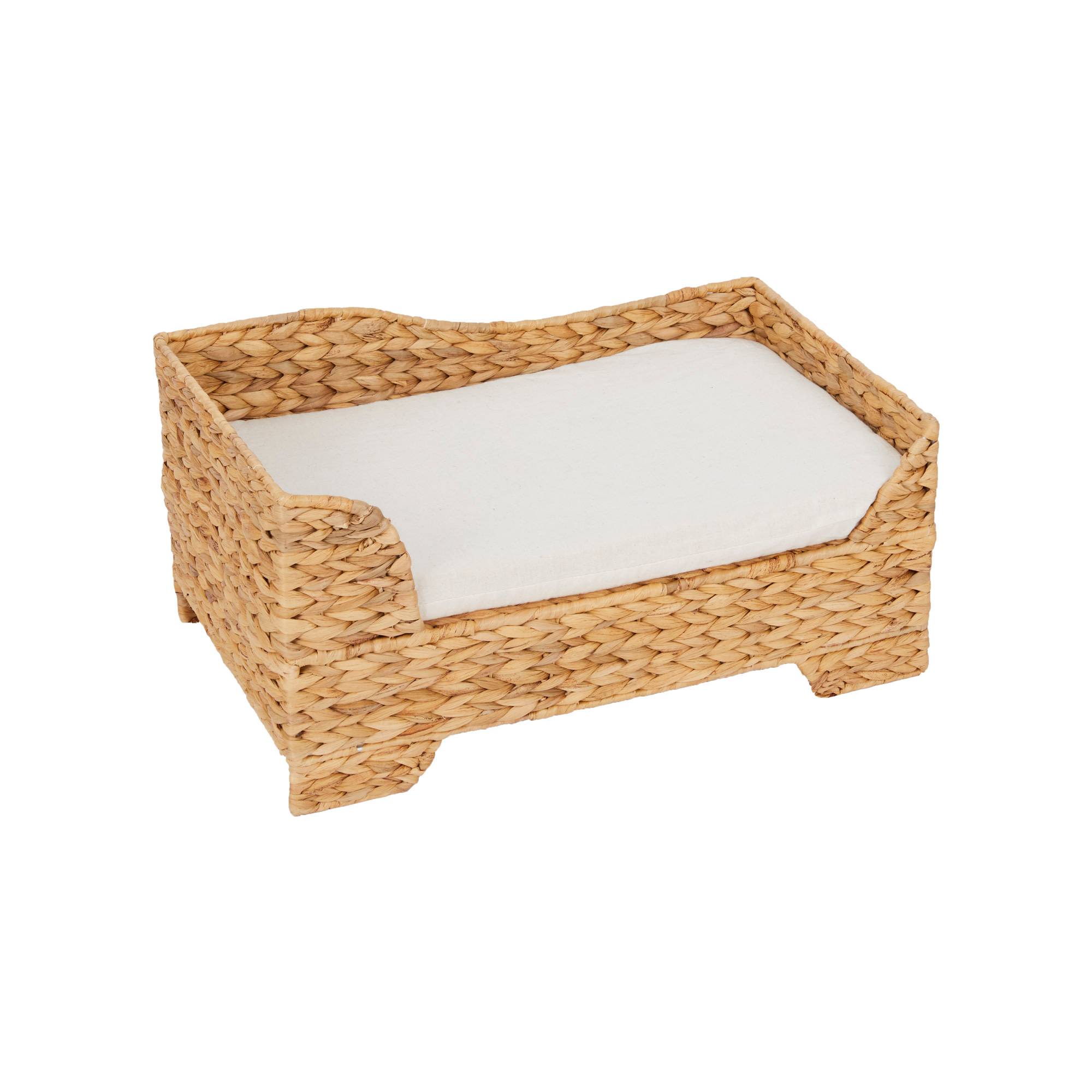 Lit surélevé en osier avec coussin lavable pour chat ou petit chien - Image 5