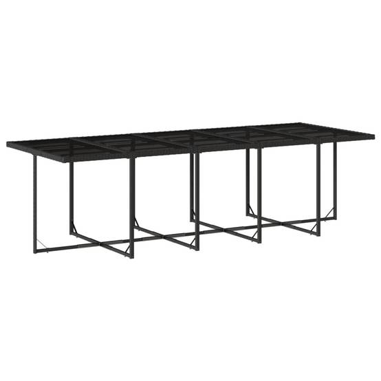 ComfortXL - Table et Chaises de Jardin 10 Personnes 275cm Résine Tressée Noire et Coussins Noirs – ComfortXL Outdoor Living - Image 4