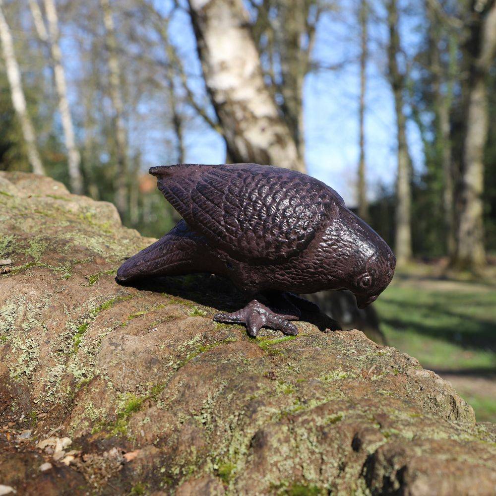 Pigeon en fonte marron 19 x 8 x 9 cm Chemin de campagne - Image 2