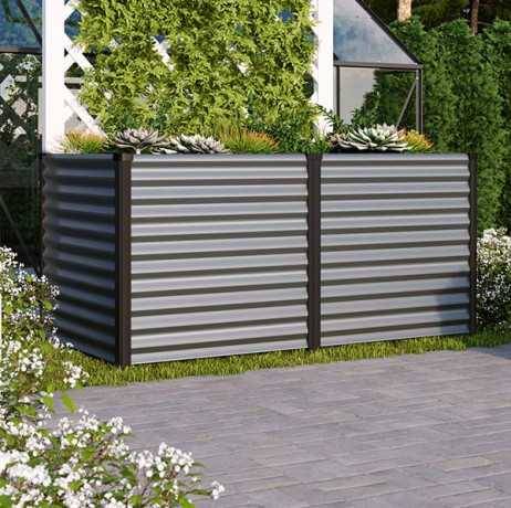 Vitavia - Carré potager Linus 858 – bac de culture Zincalume H 86 cm, Couleur Vert/Aluminium - Image 3
