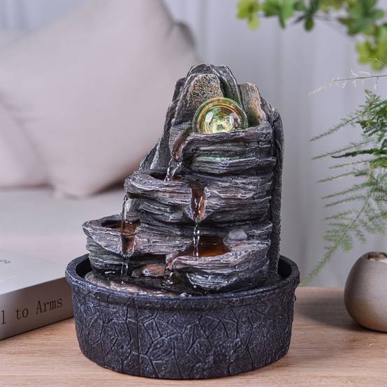 Zen Light - Fontaine d'Intérieur Luberon - Fontaine Cascade - Fontaine Zen - Décoration Ambiance Relaxante Méditation - H 25cm – Zen'Light - Image 5