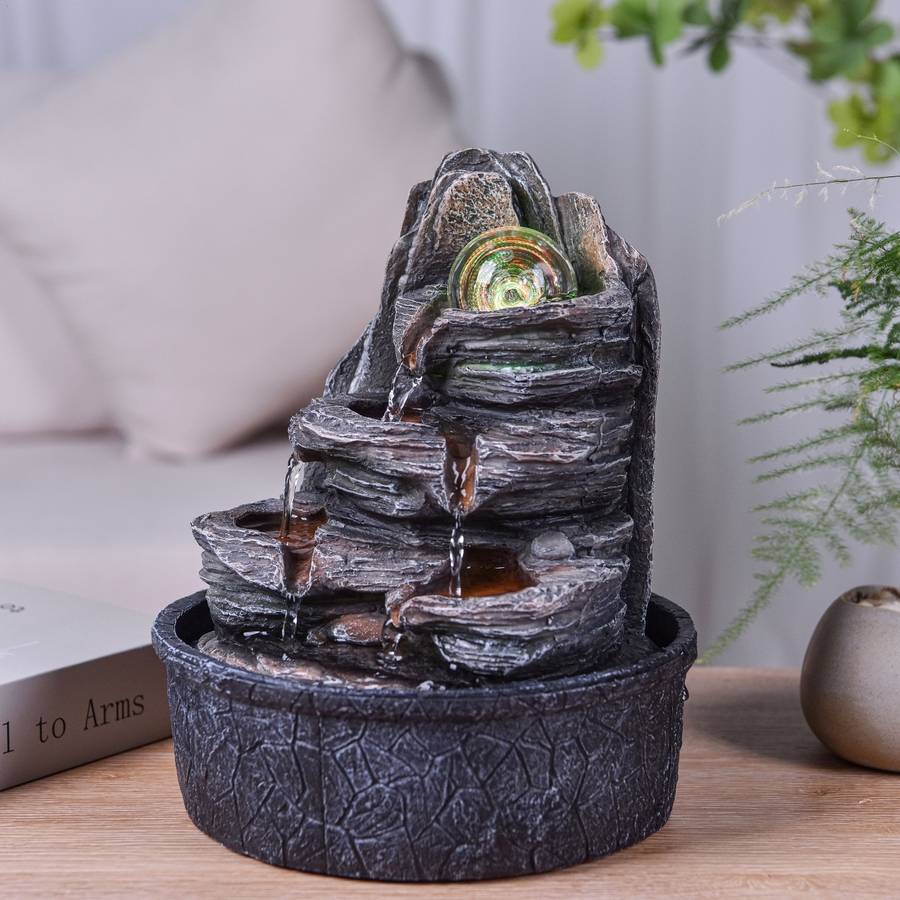 Zen Light - Fontaine d'Intérieur Luberon - Fontaine Cascade - Fontaine Zen - Décoration Ambiance Relaxante Méditation - H 25cm – Zen'Light - Image 5