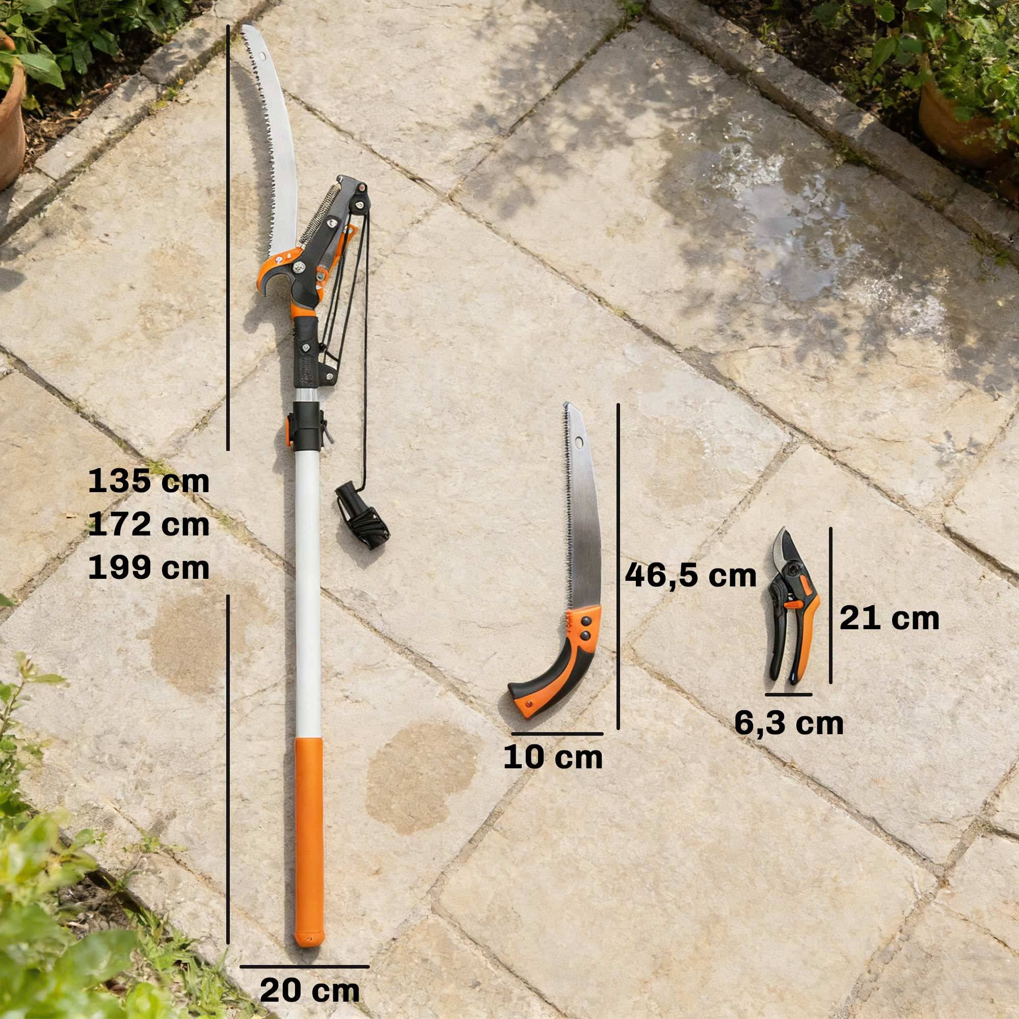 ComfortXL - Élagueur télescopique 2 en 1 aluminium acier 65Mn 200 cm orange taille jardin - ComfortXL Outdoor Living - Image 4