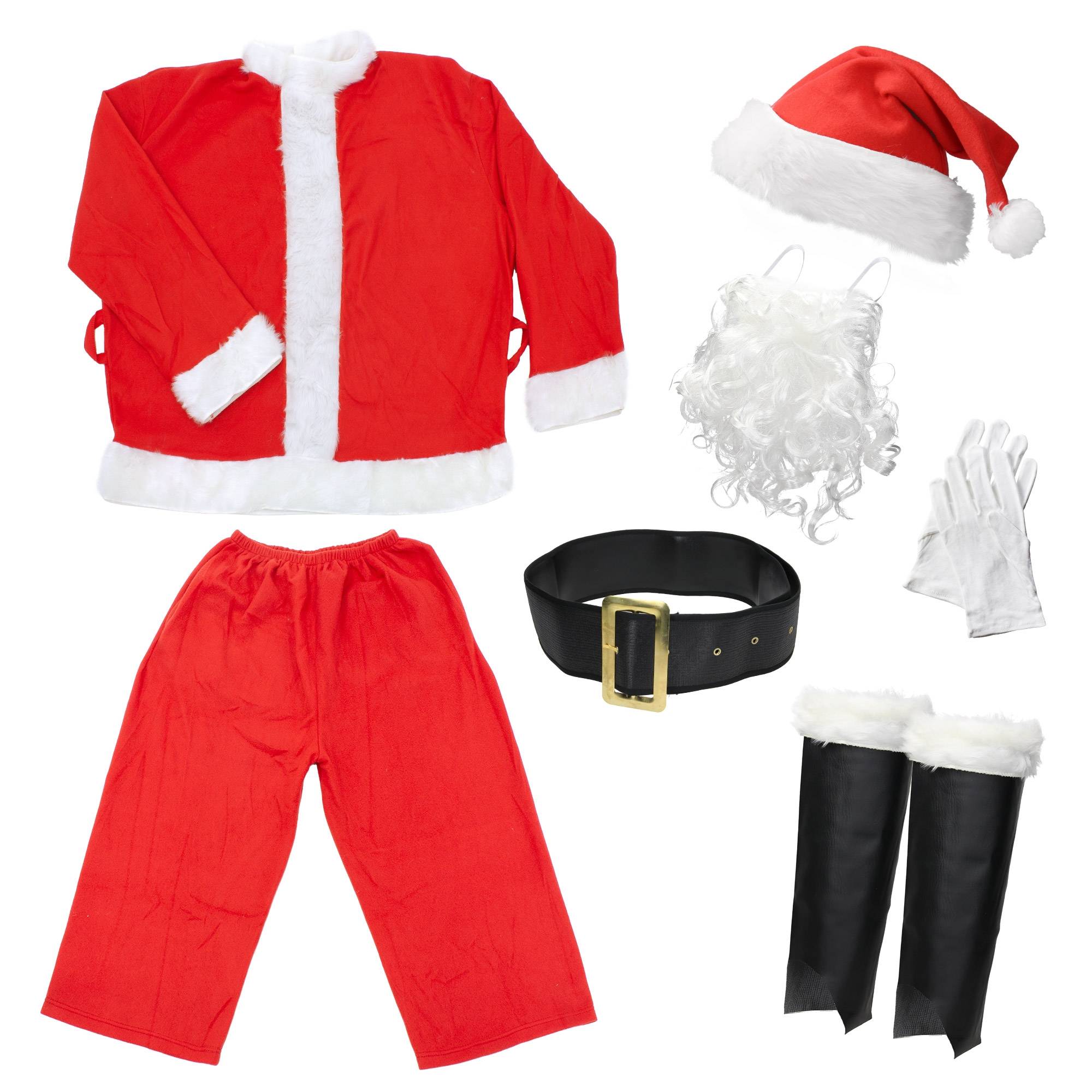 Costume de Père Noël rouge 7 pcs costume de déguisement adultes/hommes de Noël - Image 1