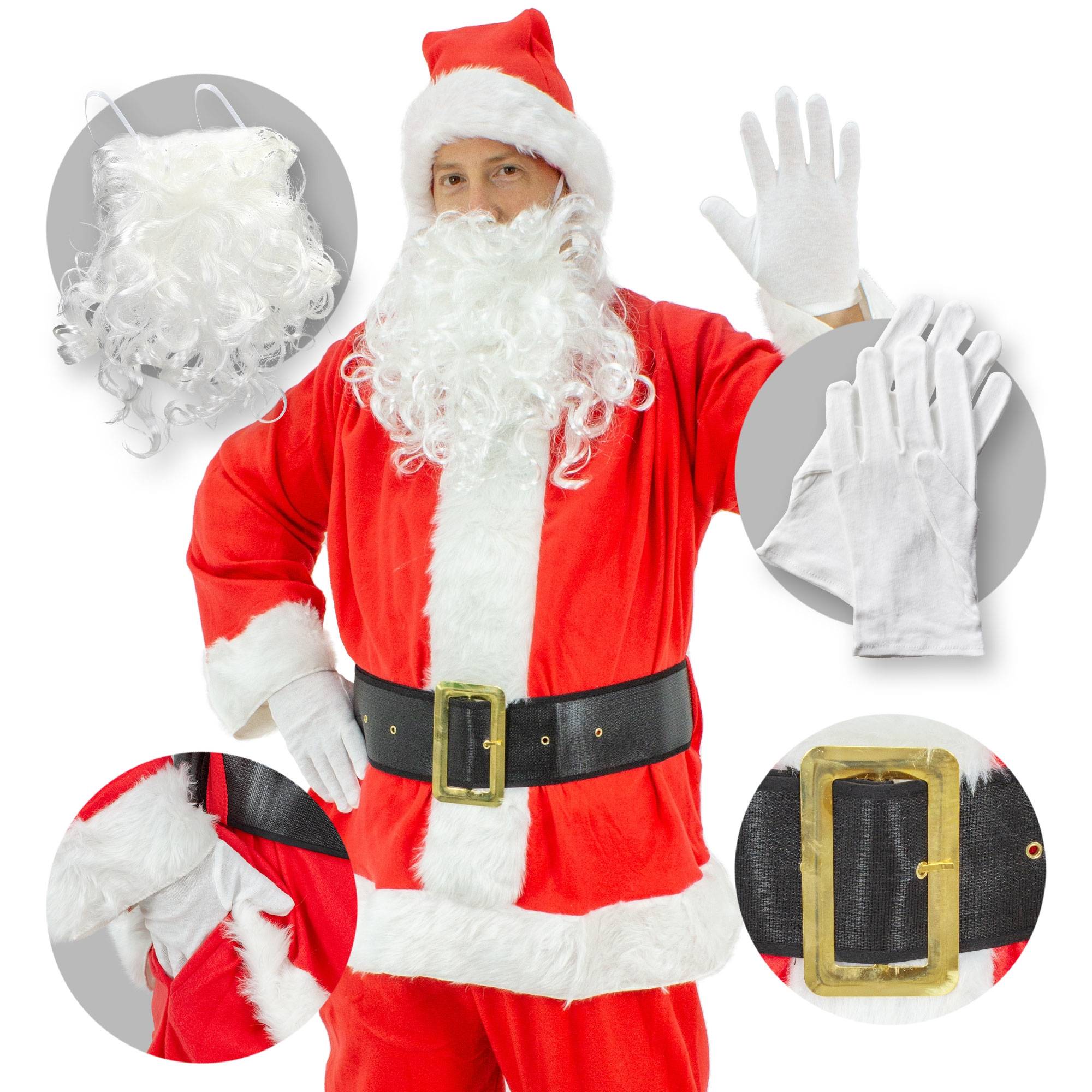 Costume de Père Noël rouge 7 pcs costume de déguisement adultes/hommes de Noël - Image 4