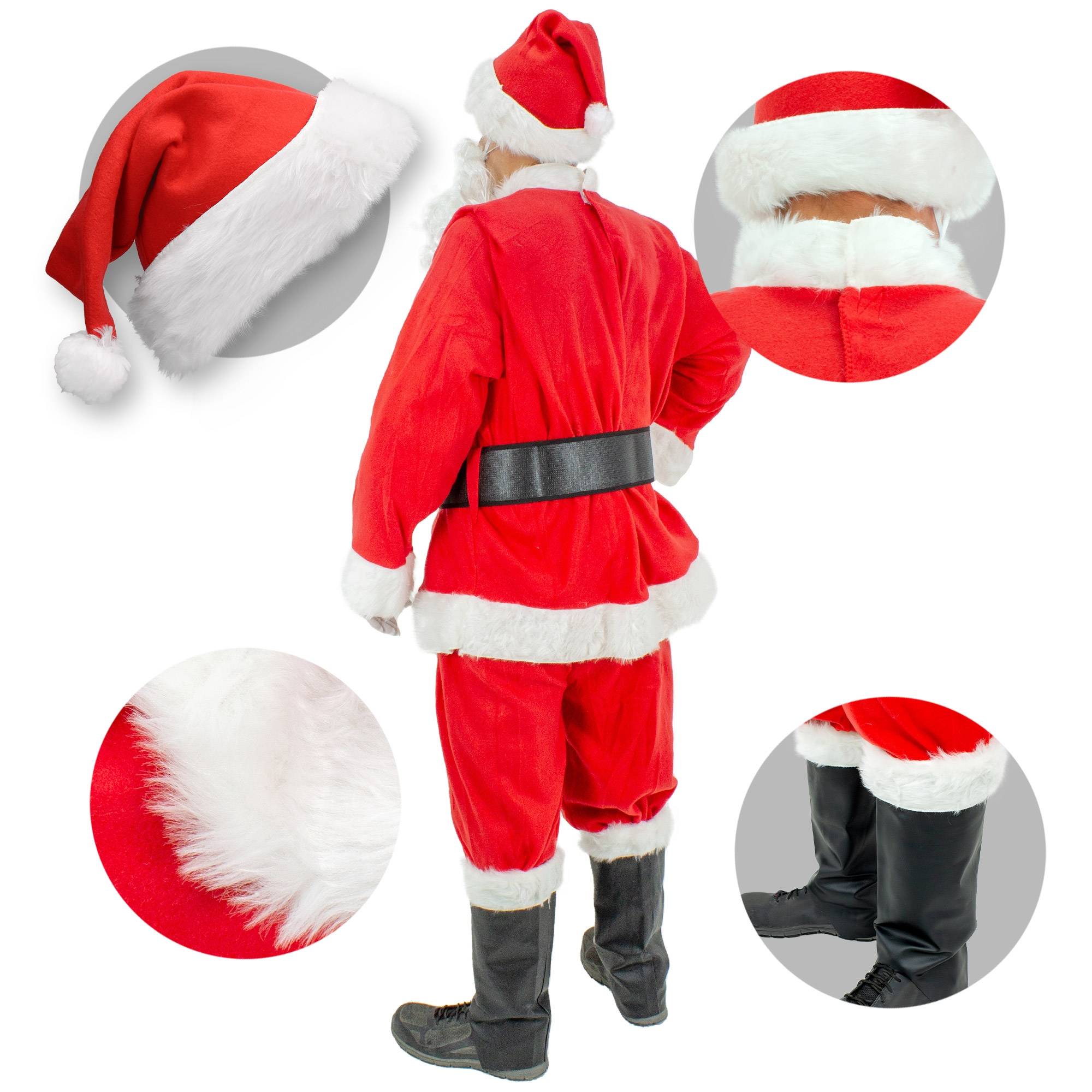 Costume de Père Noël rouge 7 pcs costume de déguisement adultes/hommes de Noël - Image 5