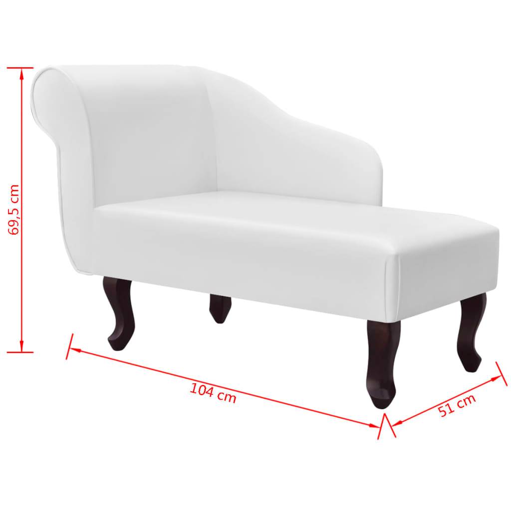 Maison Chic - Chaise longue | Transat | Bain de soleil Blanc Similicuir - Image 6