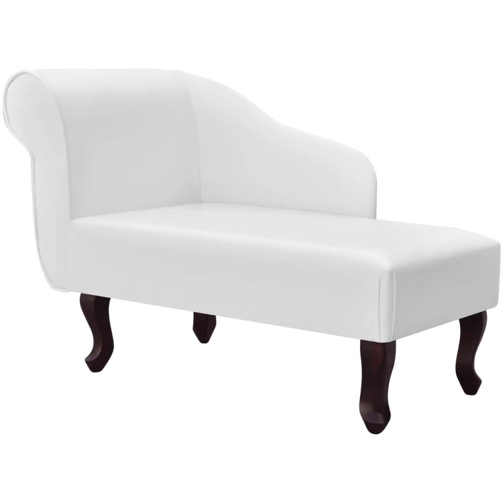 Maison Chic - Chaise longue | Transat | Bain de soleil Blanc Similicuir - Image 2