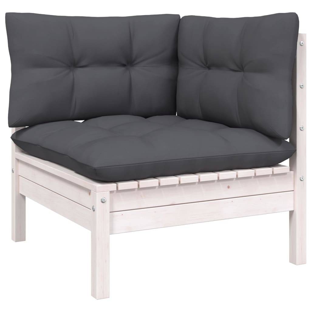 Prolenta Premium - Salon complet 10 places bois de pin et tissu (100 % polyester) blanc 63,5 x 63,5 x 62,5 cm - Prole - Image 4
