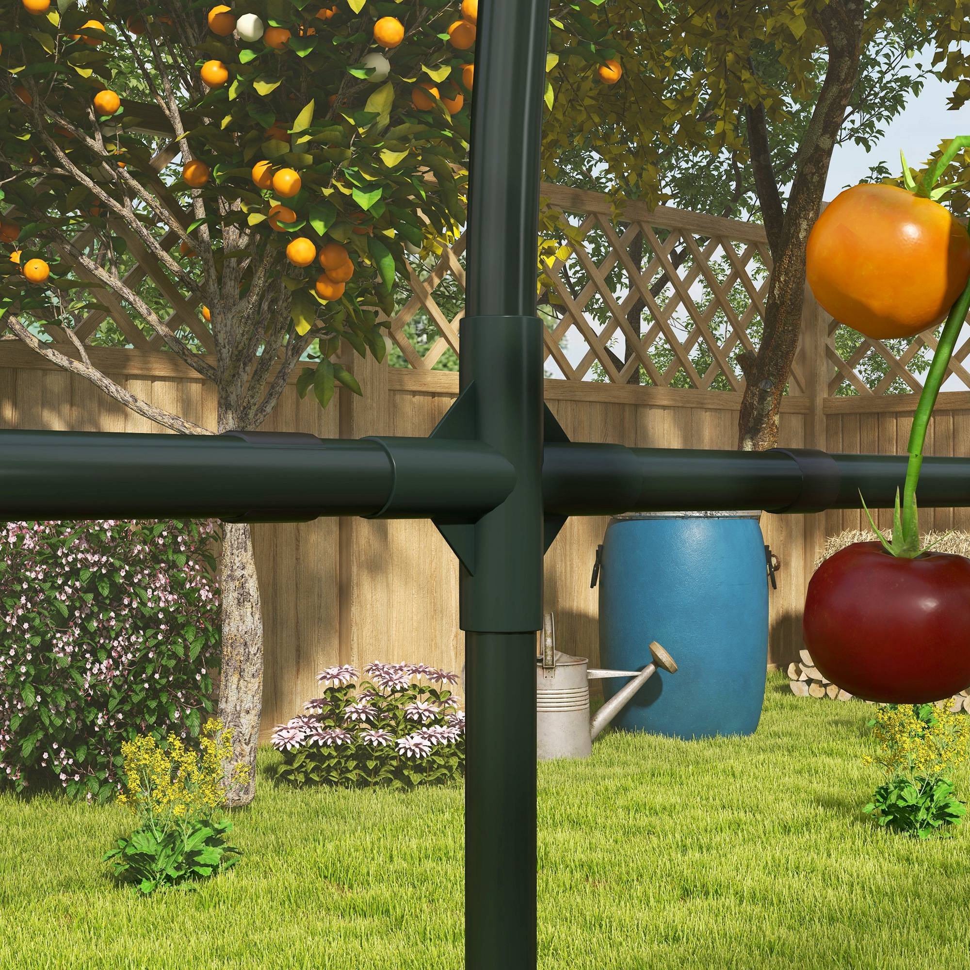 Serre de jardin serre à tomates 7 arceaux en acier bâche en plastique 6 x 1,23 x 1,71 m vert - Image 10