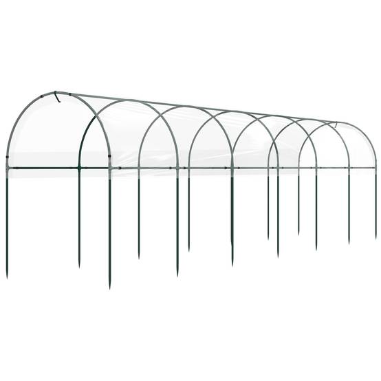 Serre de jardin serre à tomates 7 arceaux en acier bâche en plastique 6 x 1,23 x 1,71 m vert - Image 2