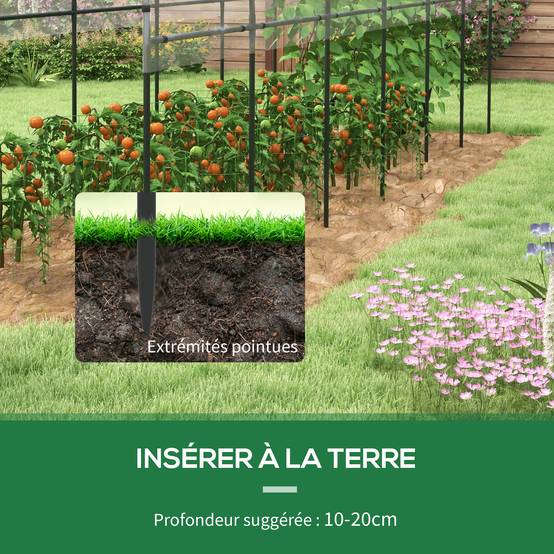 Serre de jardin serre à tomates 7 arceaux en acier bâche en plastique 6 x 1,23 x 1,71 m vert - Image 8