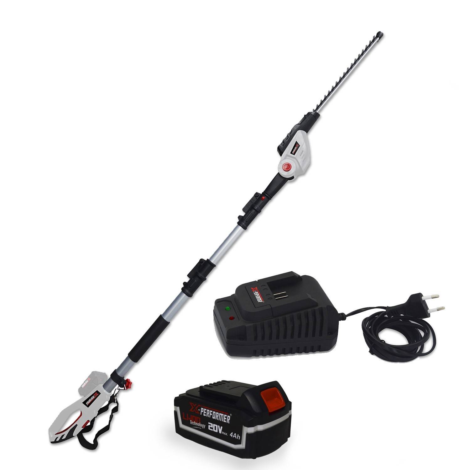Scie à Ebrancher Taille Haies sur perche 20V - Xperformer XP2PSTH20LI - Outil portatif - Batterie 4 Ah + chargeur inclus - Image 1