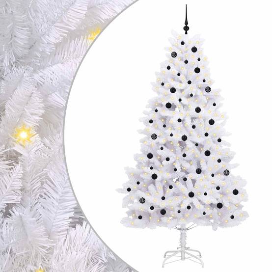 Sapin de Noël | Arbre de Noël Artificiel à Branches Articulées Blanc 240 cm Maison Chic - Image 1