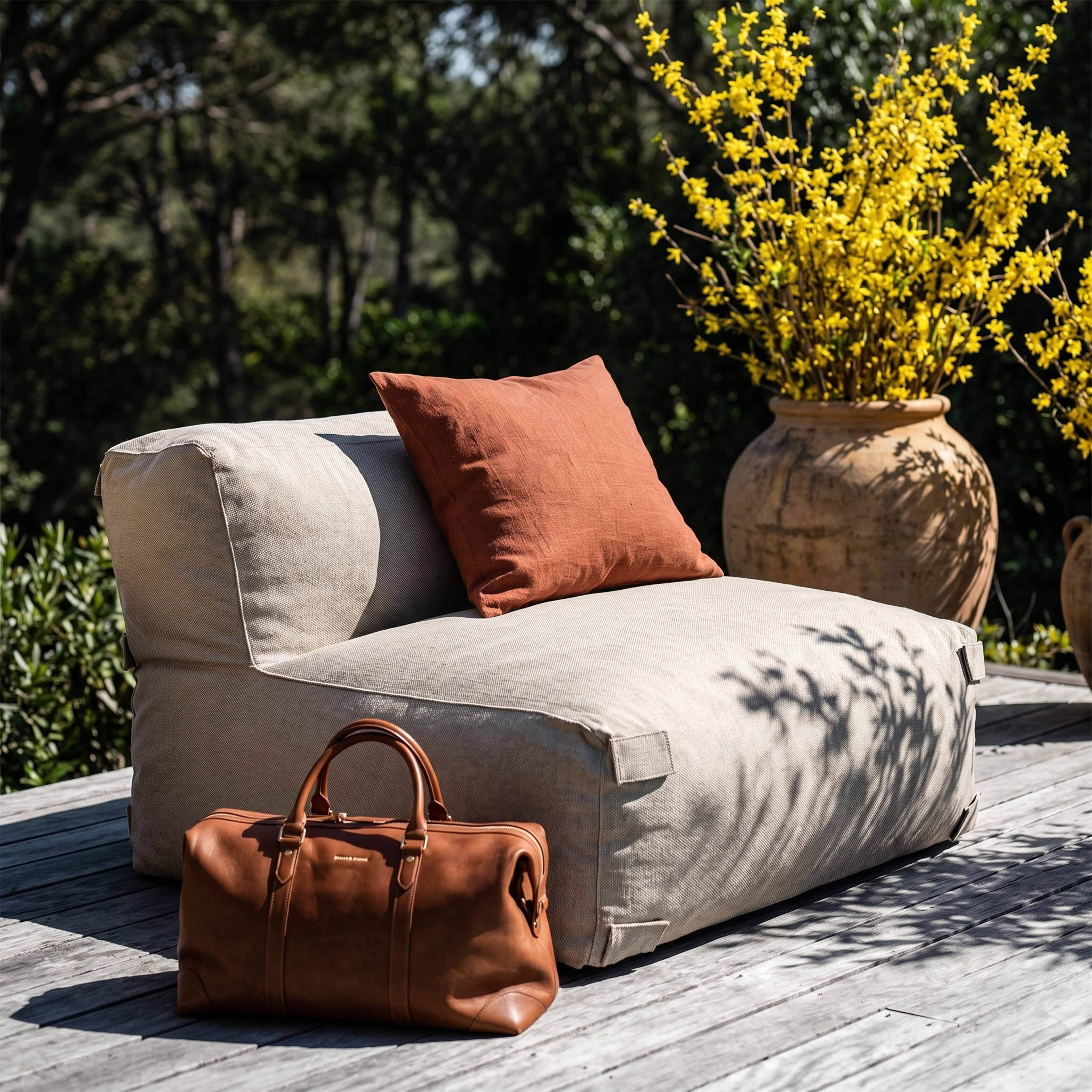 Oviala - Fauteuil de jardin pour canapé modulable beige Mixi - Oviala - Image 1
