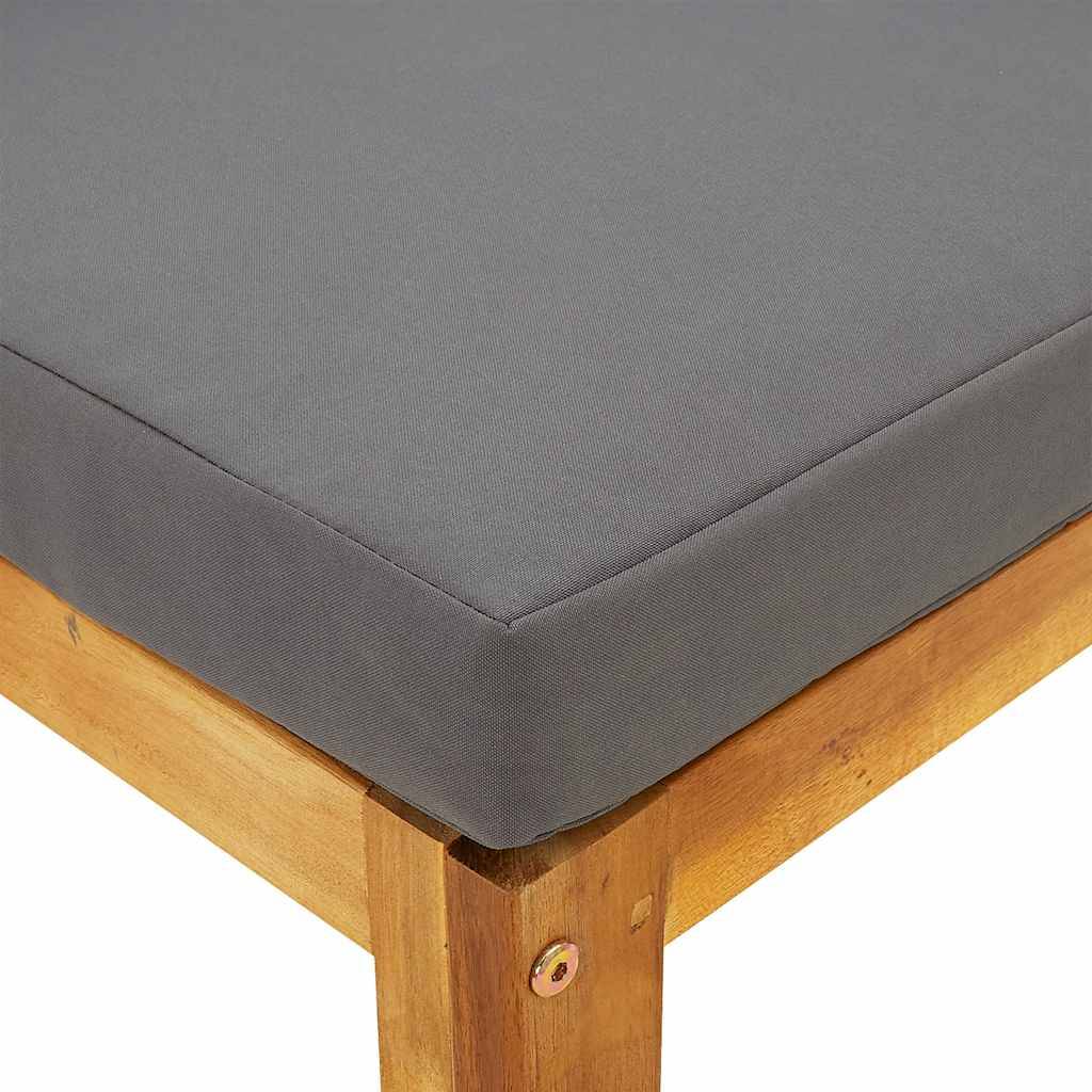 Siège Central Modulable Bois Acacia Massif Huilé Coussin Gris Foncé Confortable sans Accoudoir – ComfortXL Outdoor Living - Image 8