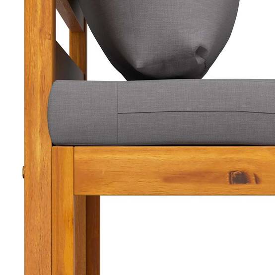 Siège Central Modulable Bois Acacia Massif Huilé Coussin Gris Foncé Confortable sans Accoudoir – ComfortXL Outdoor Living - Image 7