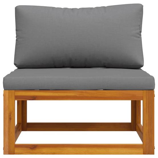 Siège Central Modulable Bois Acacia Massif Huilé Coussin Gris Foncé Confortable sans Accoudoir – ComfortXL Outdoor Living - Image 4