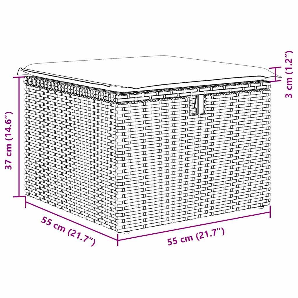 ComfortXL - Petit salon de jardin 4 pcs modulable en polyrotin avec pieds réglables pour terrasse Noir – ComfortXL Outdoor Living - Image 4