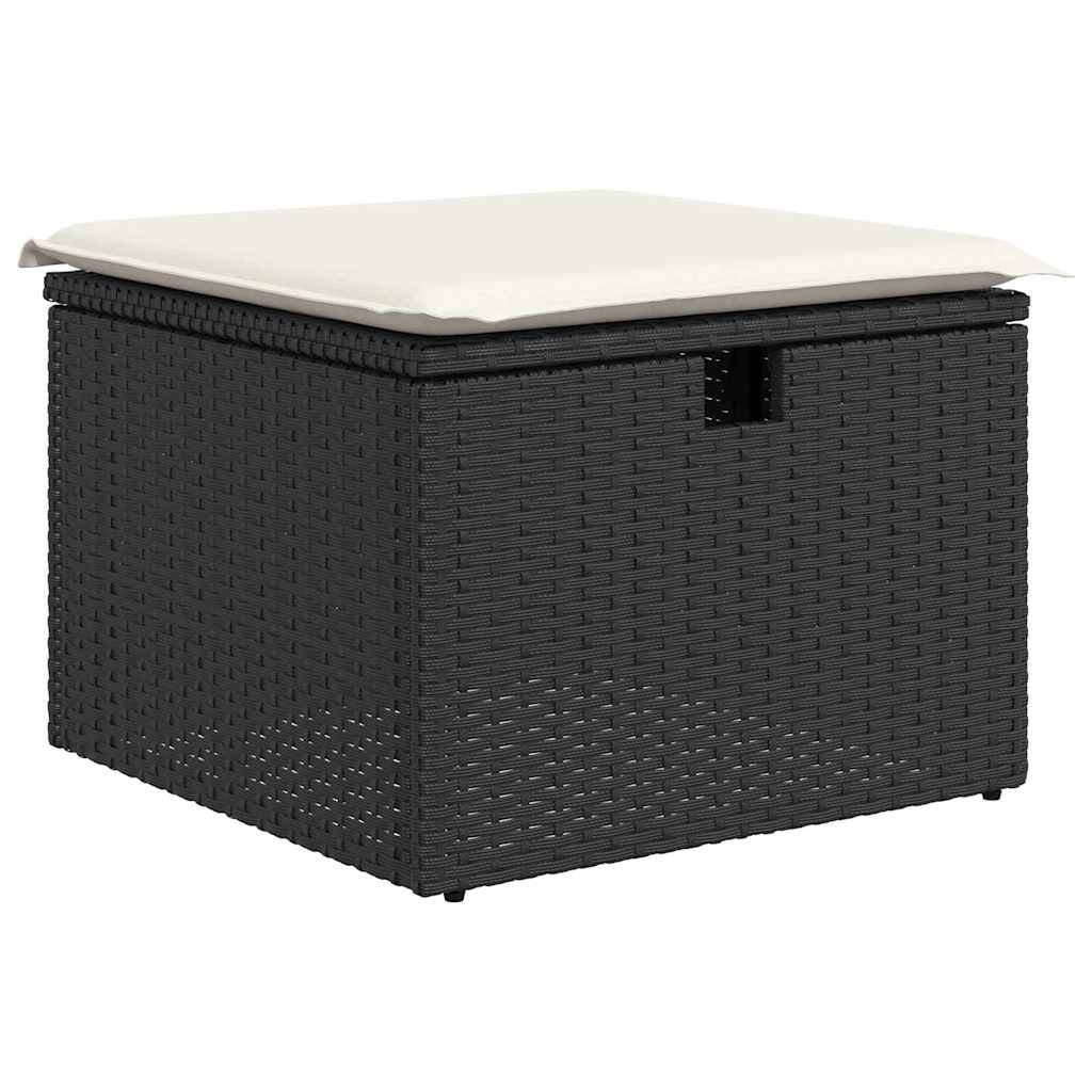 ComfortXL - Petit salon de jardin 4 pcs modulable en polyrotin avec pieds réglables pour terrasse Noir – ComfortXL Outdoor Living - Image 6