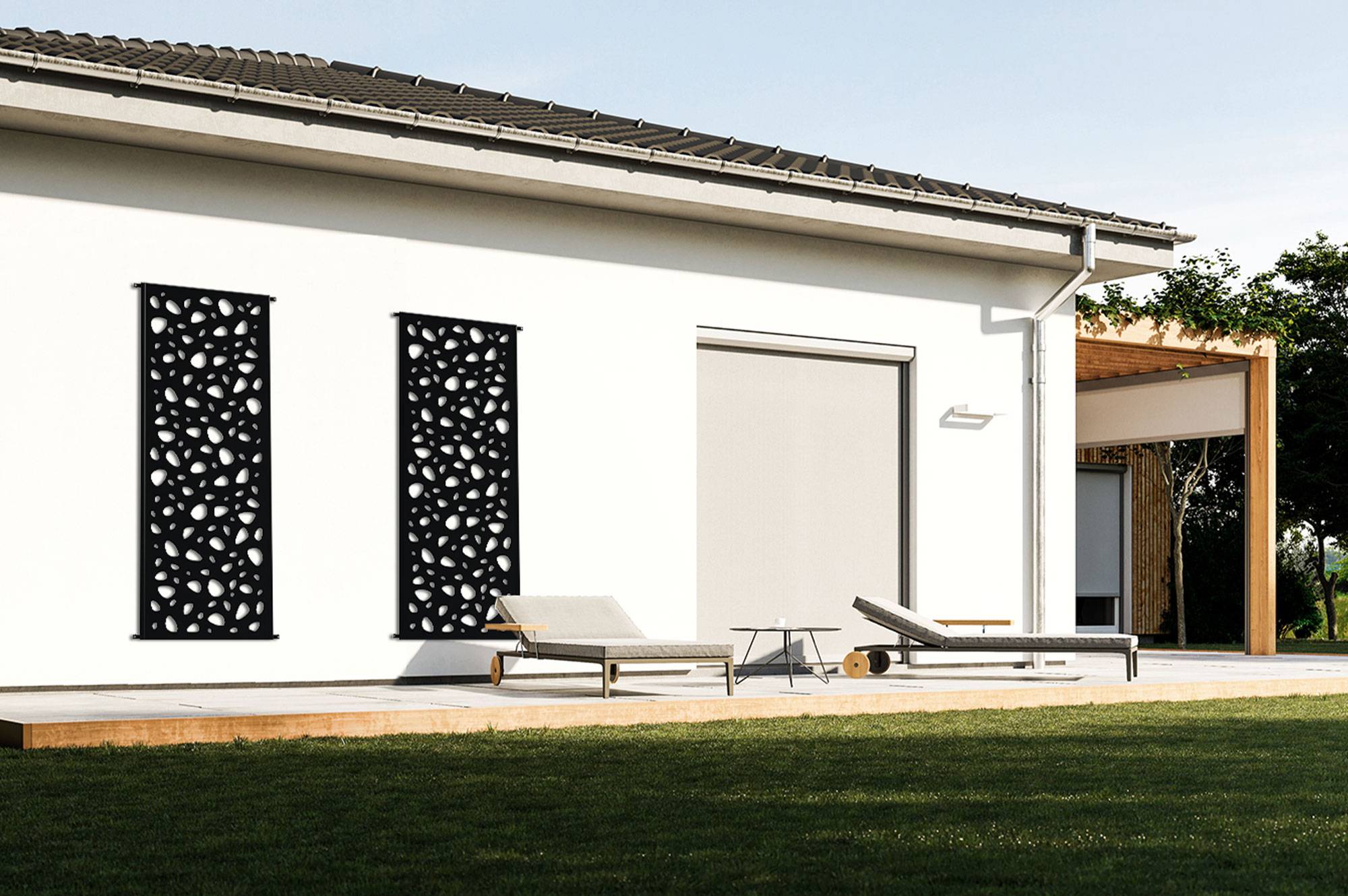 Casanoov Lot de 3 panneaux décoratifs SUNNY Noir H.160 cm motifs intégral - Image 7