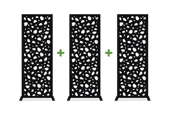 Casanoov Lot de 3 panneaux décoratifs SUNNY Noir H.160 cm motifs intégral - Image 1
