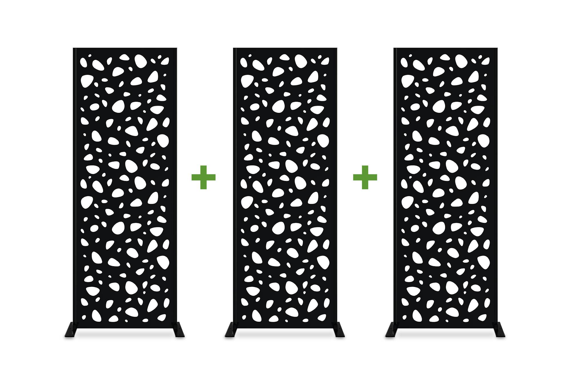 Casanoov Lot de 3 panneaux décoratifs SUNNY Noir H.160 cm motifs intégral - Image 1