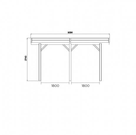 Carport base 5x5 , Ancrage A visser, Panneaux de toit Aucun - Image 3