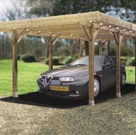 Carport base 5x5 , Ancrage A visser, Panneaux de toit Aucun - Image 1