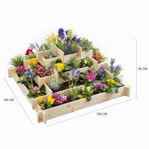 Carré potager pyramide KEO en bois 4 étages bac à fleurs 100 CM - Image 3