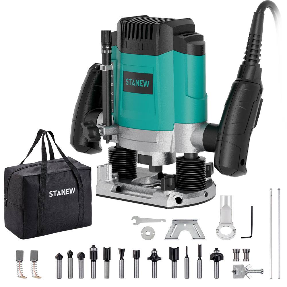 Teeno - Défonceuse électrique 1200 W, 6 vitesses réglables, fournie avec sac de rangement - Image 1