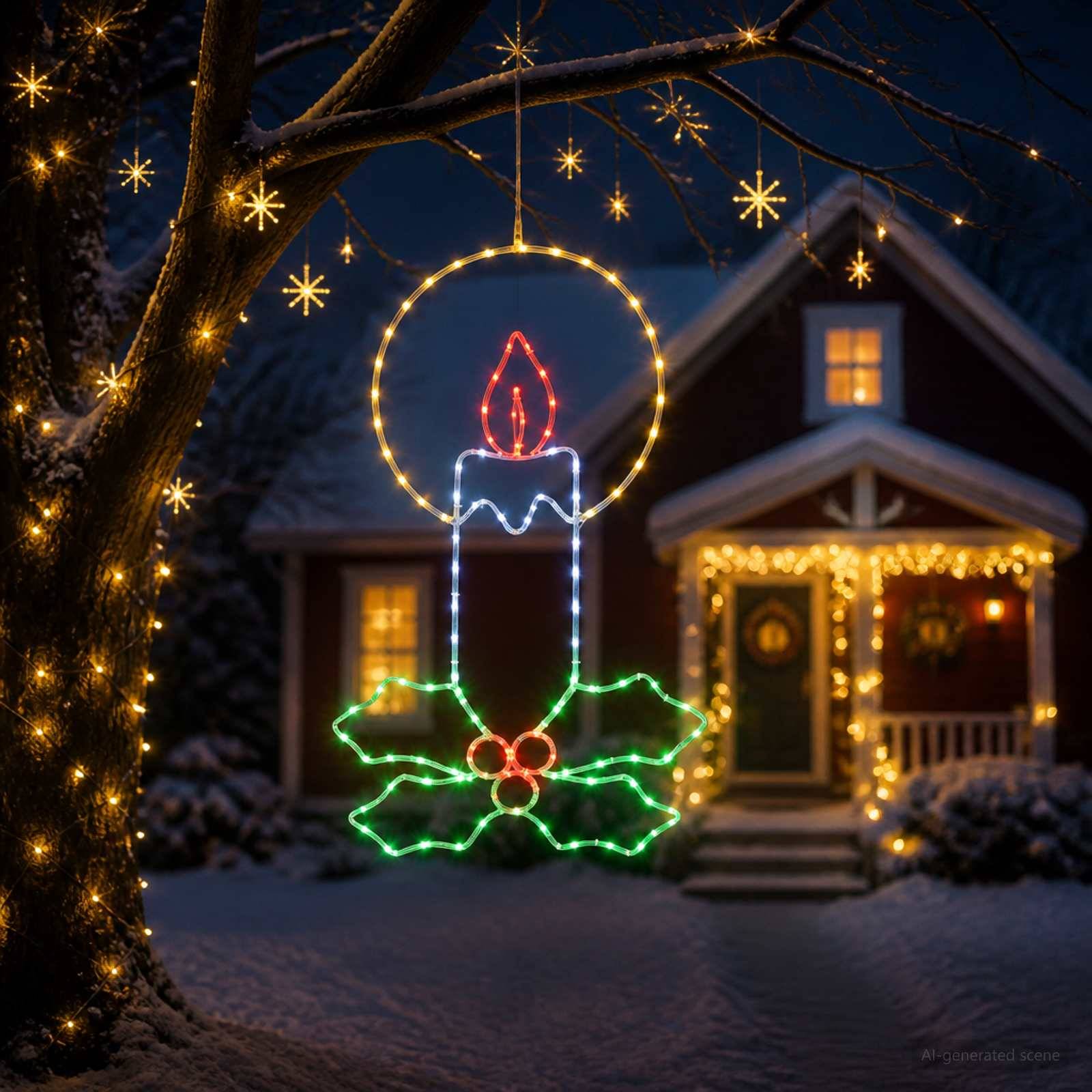 Vidaxl - Bougie de Noël LED en cordon lumineux avec houx LOVIISA 120 LED vidaXL 42053479 - Image 4