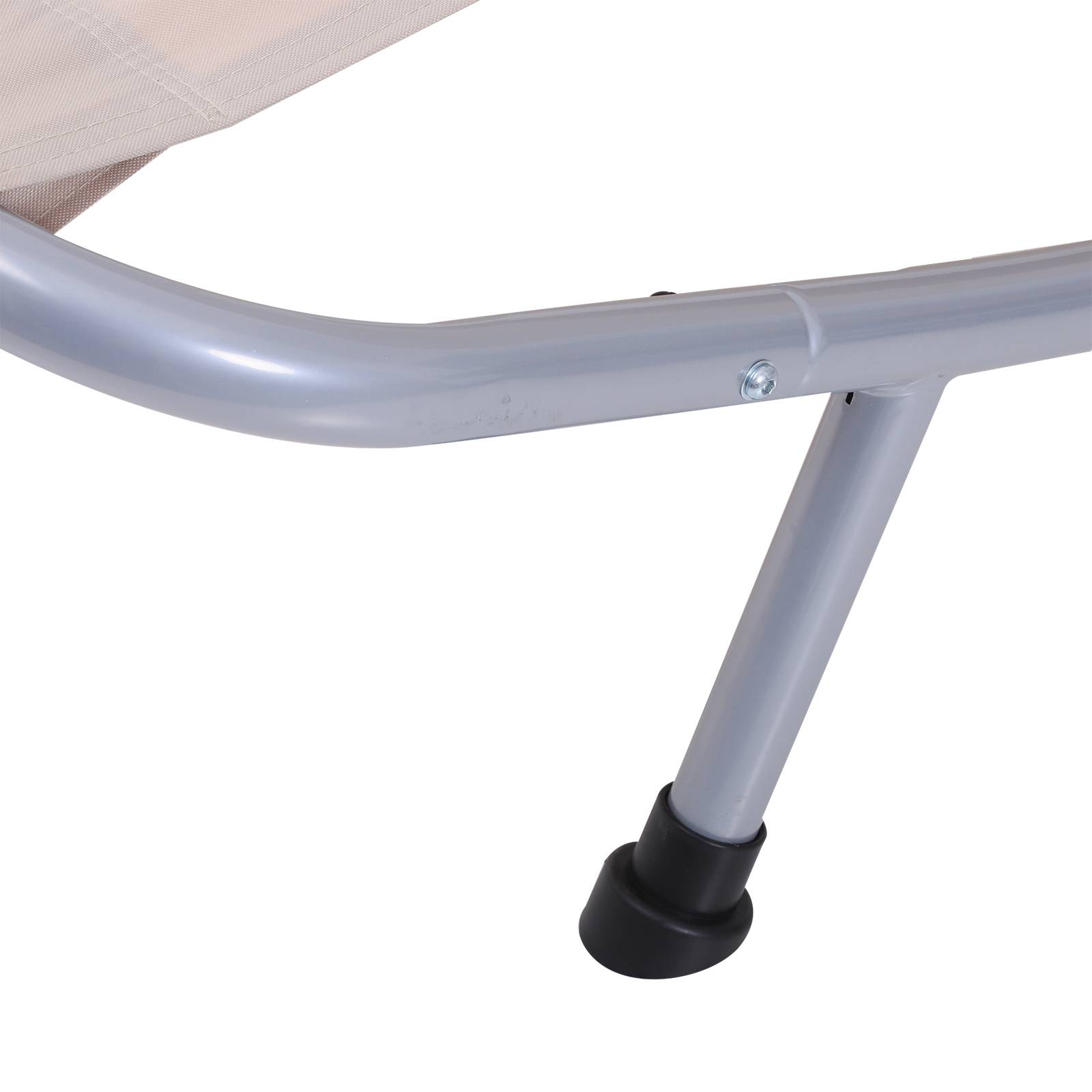 Outsunny - Bain de soleil 2 places lit de jardin design contemporain toit réglable 2 roulettes 2 oreillers acier époxy polyester sable - Outsunny - Image 9