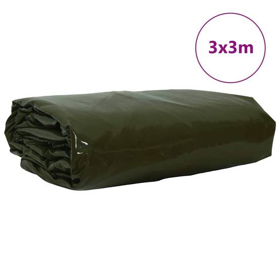 Toile de Protection PVC 650g/m² Étanche et Renforcée pour Terrasse et Bricolage Vert Olive 3x3m – ComfortXL Outdoor Living - Image 2