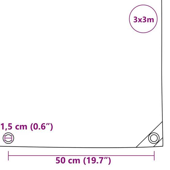 Toile de Protection PVC 650g/m² Étanche et Renforcée pour Terrasse et Bricolage Vert Olive 3x3m – ComfortXL Outdoor Living - Image 7