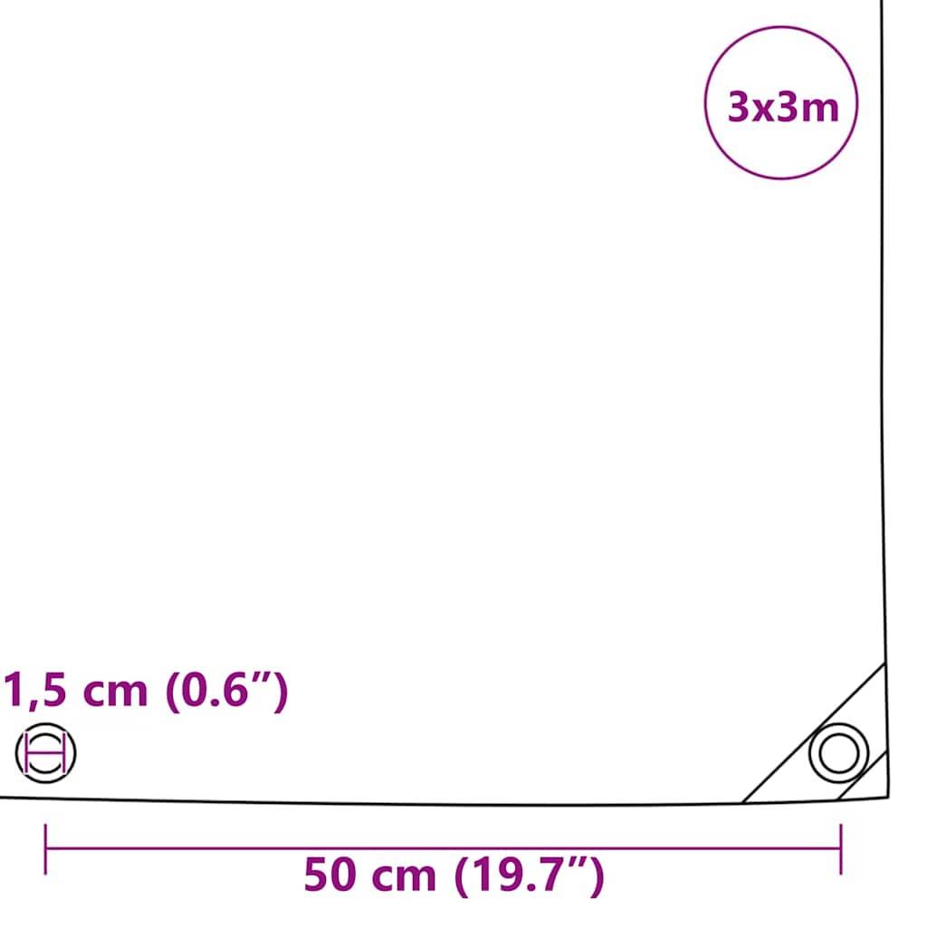 Toile de Protection PVC 650g/m² Étanche et Renforcée pour Terrasse et Bricolage Vert Olive 3x3m – ComfortXL Outdoor Living - Image 7