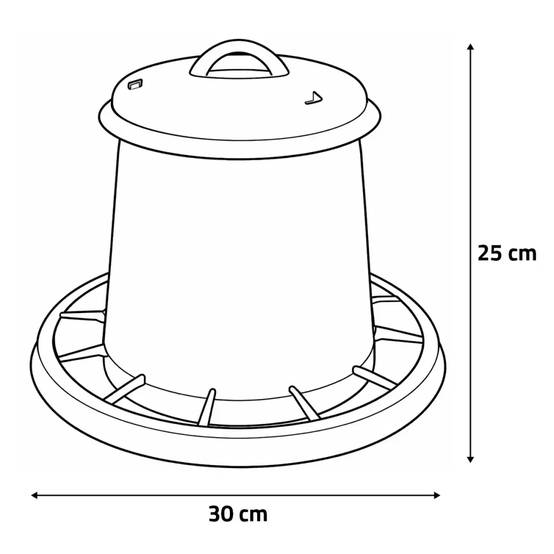 Mangeoire à trémie cylindrique plastique avec poignée - 3,5 kg - Jaune Novital - Image 3