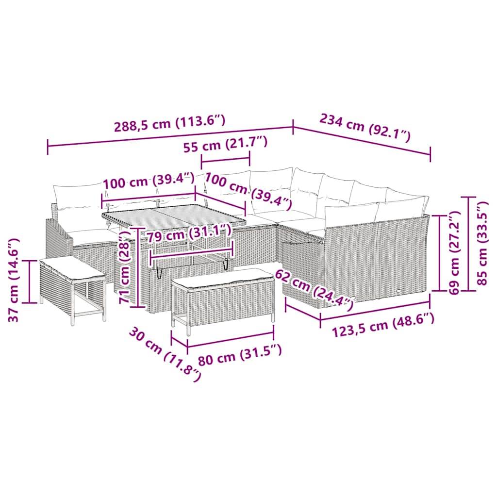 ComfortXL - Canapé Extérieur 12 pcs Résine Tressée Modulable Rangement Astucieux Terrasse Gris – ComfortXL Outdoor Living - Image 8