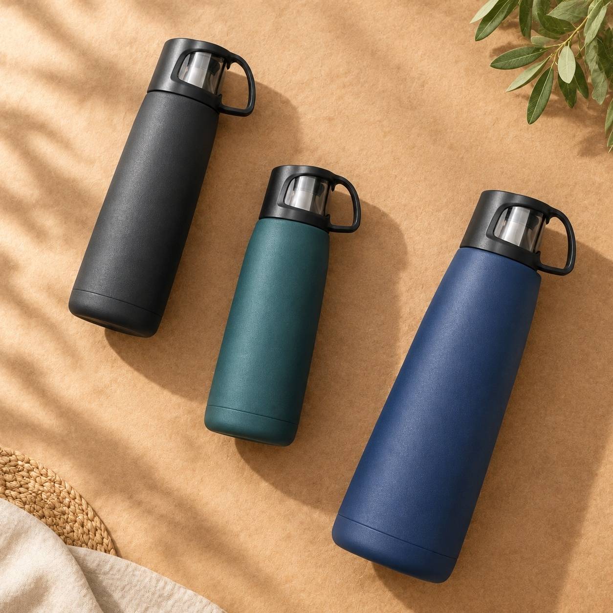 Bouteille Isotherme Acier Inoxydable 1000ml Garde Chaud 12h Froid 24h Réutilisable Avec Tasse - Image 5