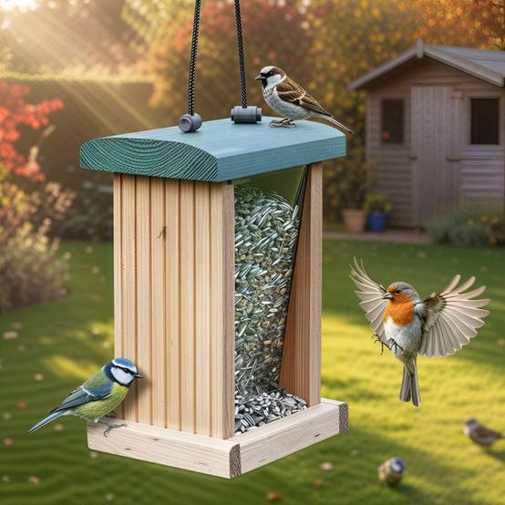 Mangeoire oiseaux extérieur à suspendre pour oiseaux sauvages pour jardin balcon Distributeur de graines 329 - Image 2