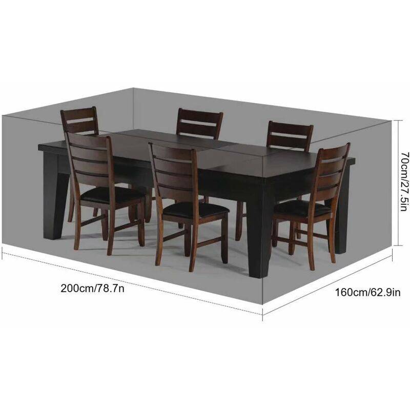 IntiMeg - Housse salon de jardin Jardin Bâche de Protection Étanche Tissu Oxford Housse de Meubles de Jardin Housse de Table Extérieur (200 x 160 x 70cm) - Image 2
