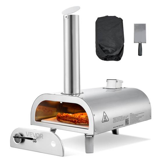 VEVOR Four pizza extérieur 305 mm, granulés bois, inox, thermomètre, pelle. - Image 1