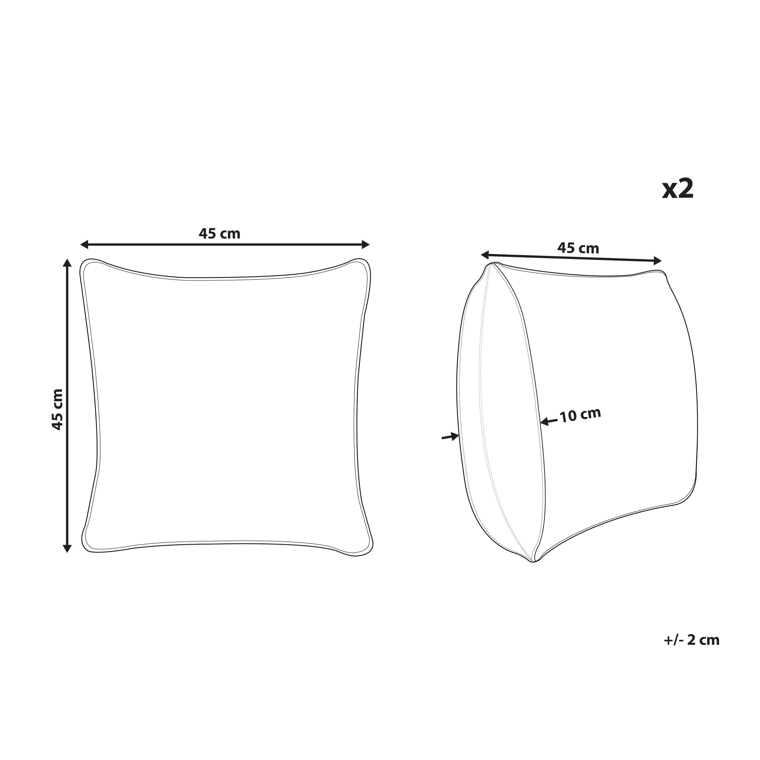 Beliani - 2 Coussins Décoratifs de Jardin Rose et Blanc à Motif Floral 45 x 45 cm Très Confortable pour l'Extérieur ou Intérieur Housses Amovibles - Image 3