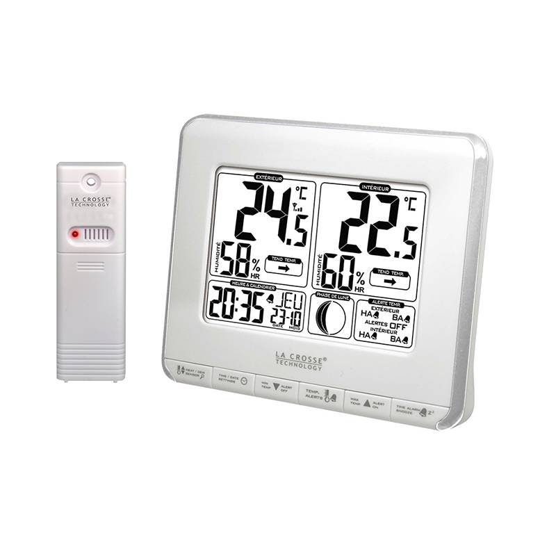 La Crosse Technology - Station Météo avec Phases de Lune WS6812 Silver