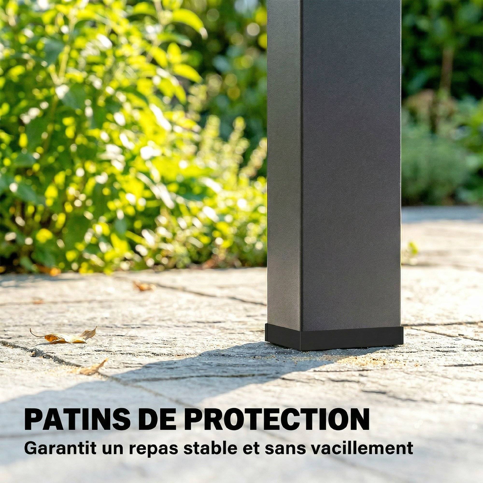 Table de Jardin Rectangulaire pour 4-6 Personnes, Plateau en WPC à Lattes, Bords Arrondis, 155x88x72cm, Naturel - Image 9