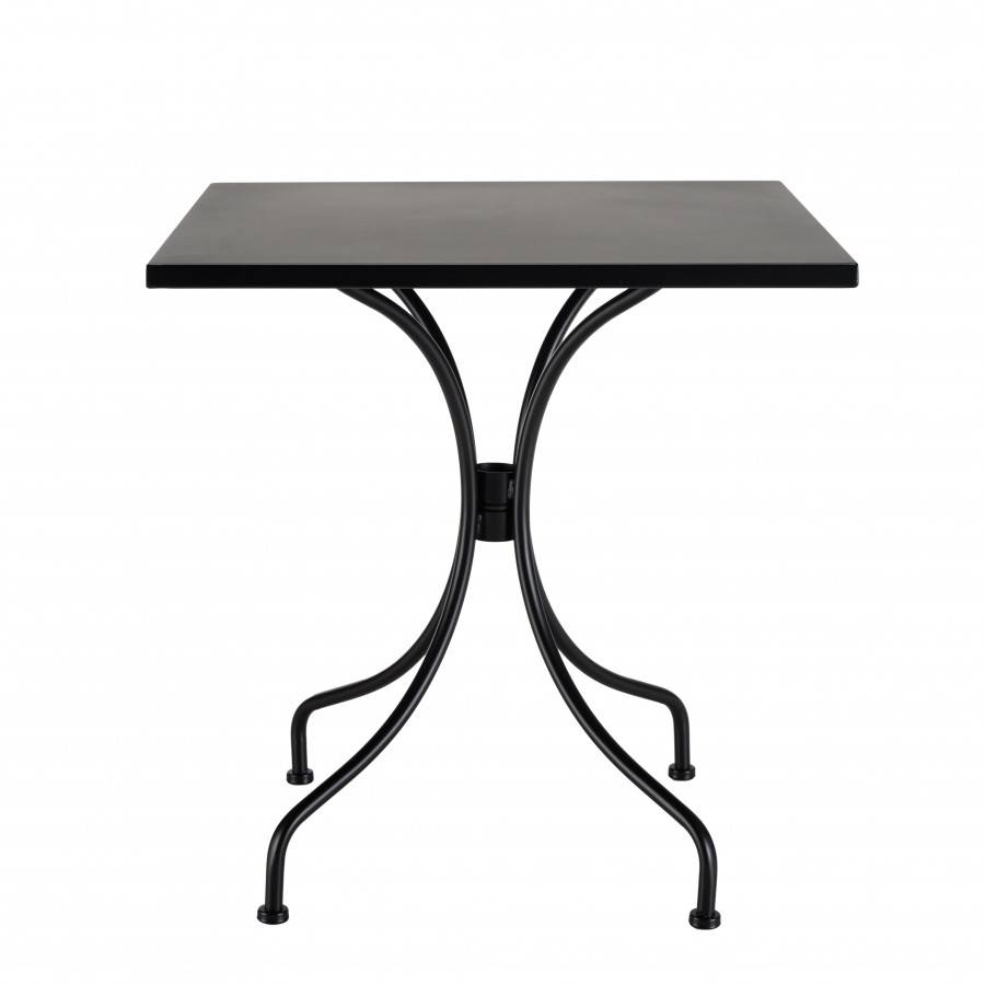 Macabane - MALO - SALON DE JARDIN 2 PERS. - 1 Table carrée 70x70cm et 2 fauteuils beiges et noirs en rotin synthétique - Image 5