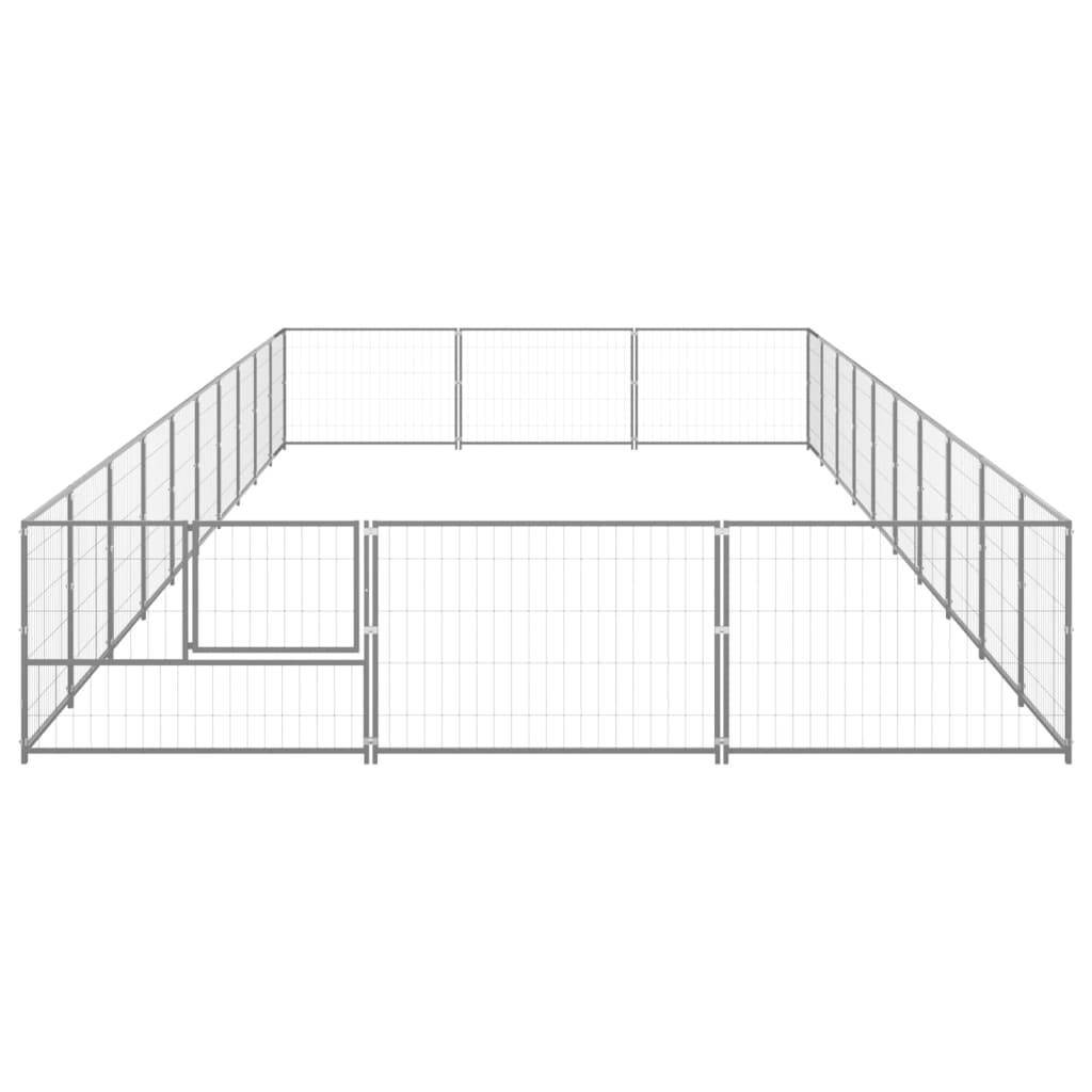 Helloshop26 - Chenil extérieur cage enclos parc animaux chien argenté 30 m² acier - Image 4