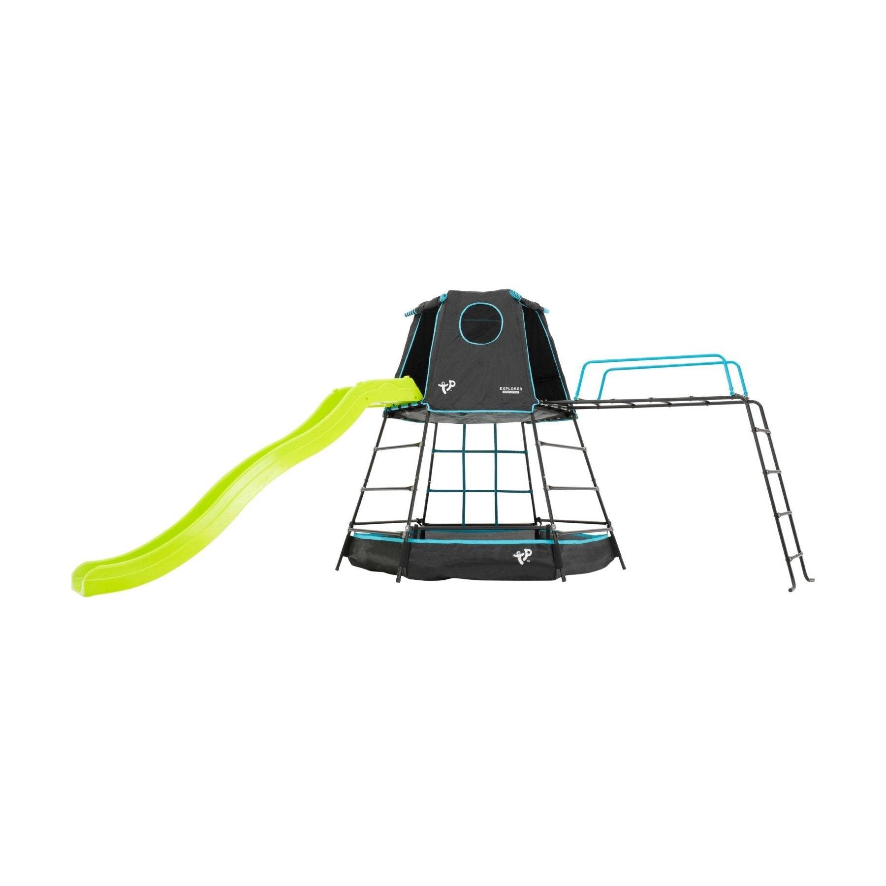 Tp Toys - Aire de jeux métal EXPLORER TOUR noir - tapis explorer - pont de singe - toboggan - piscine à balles h201 cm - Image 2
