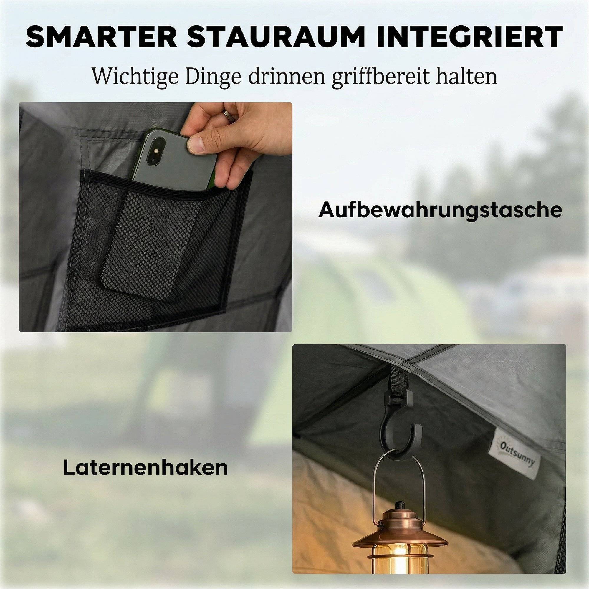 Sans Marque - Tente camping 2 pers., 3000mm imperméable+vent, dôme, 2 portes, 2 fenêtres mesh, 2 fenêtres latérales, sac - Image 9