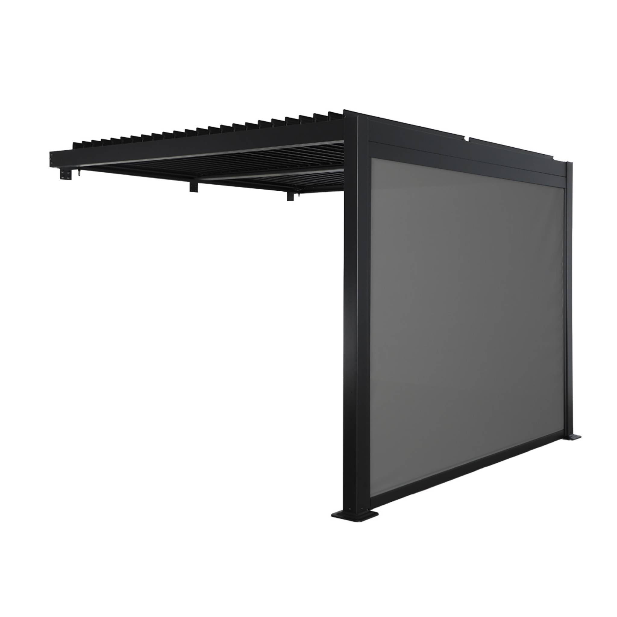 sweeek - Pergola bioclimatique aluminium adossée 3x3m noir + 1 store 3m Palace | sweeek - Image 2